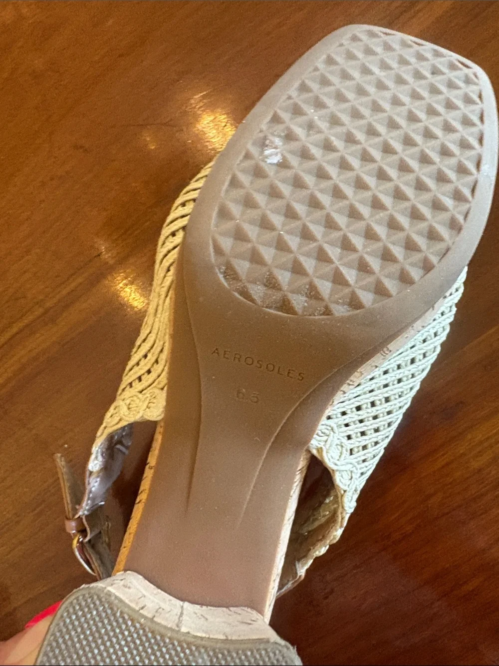 Aerosoles Santina Platform Pump Natural Beige Raffia
